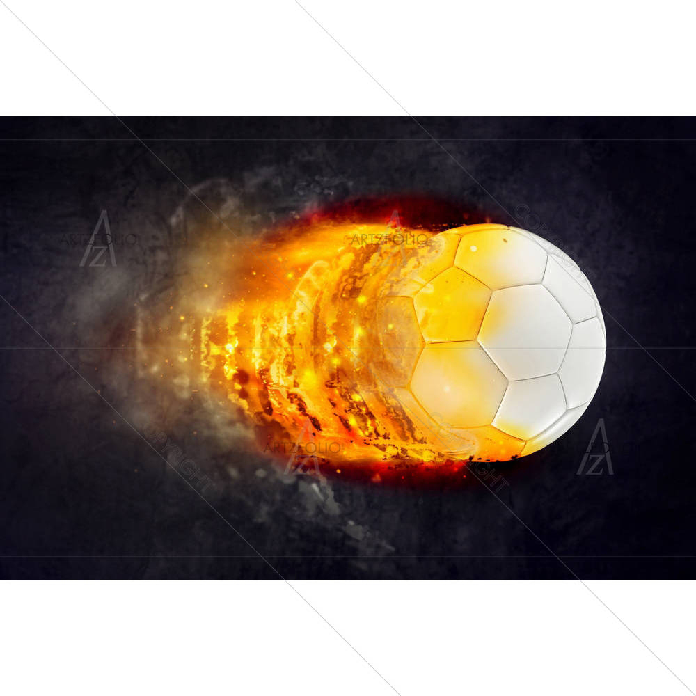Soccer Ball Burning In Flames — Abstract custom art by ArtzFolio