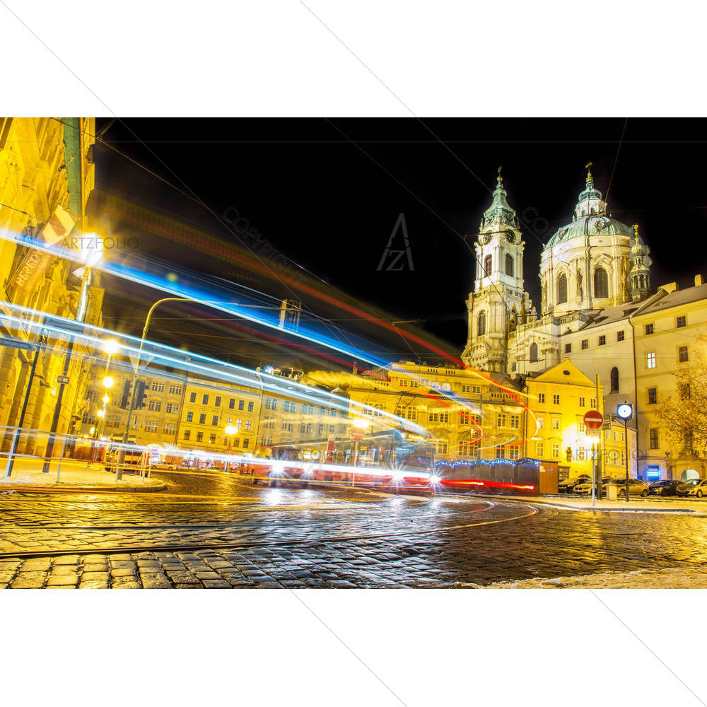 Old City Houses With Snowy Roofs D2 — custom-size art design 5004372