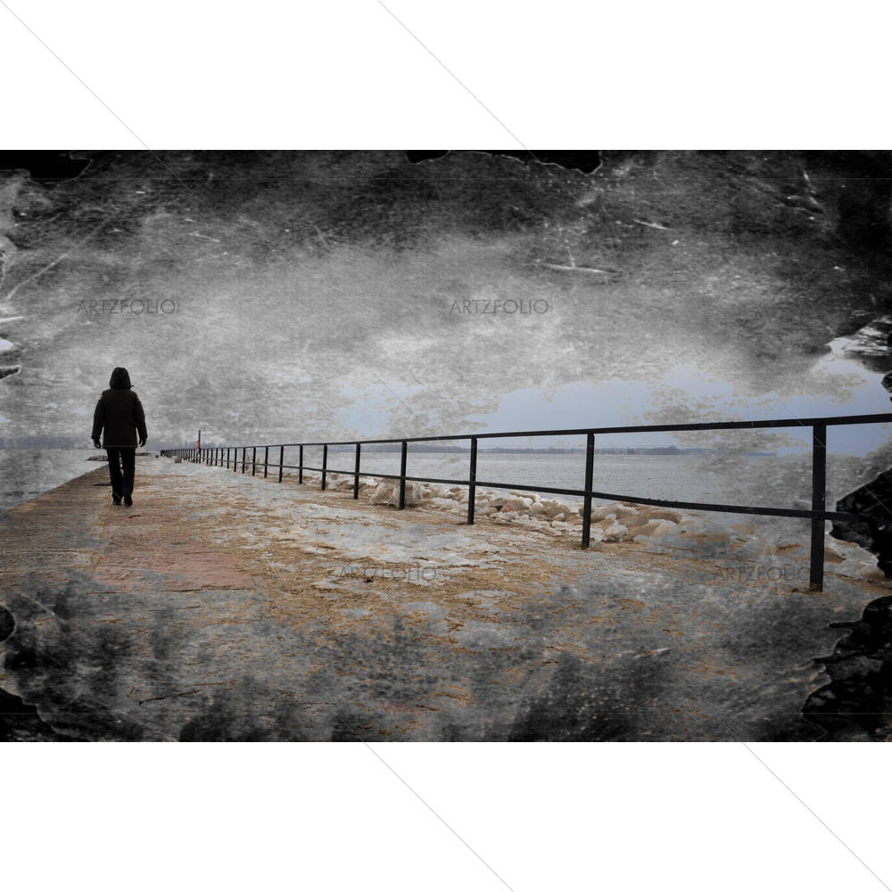 Lonely Person Walking — custom-size art design 5004375