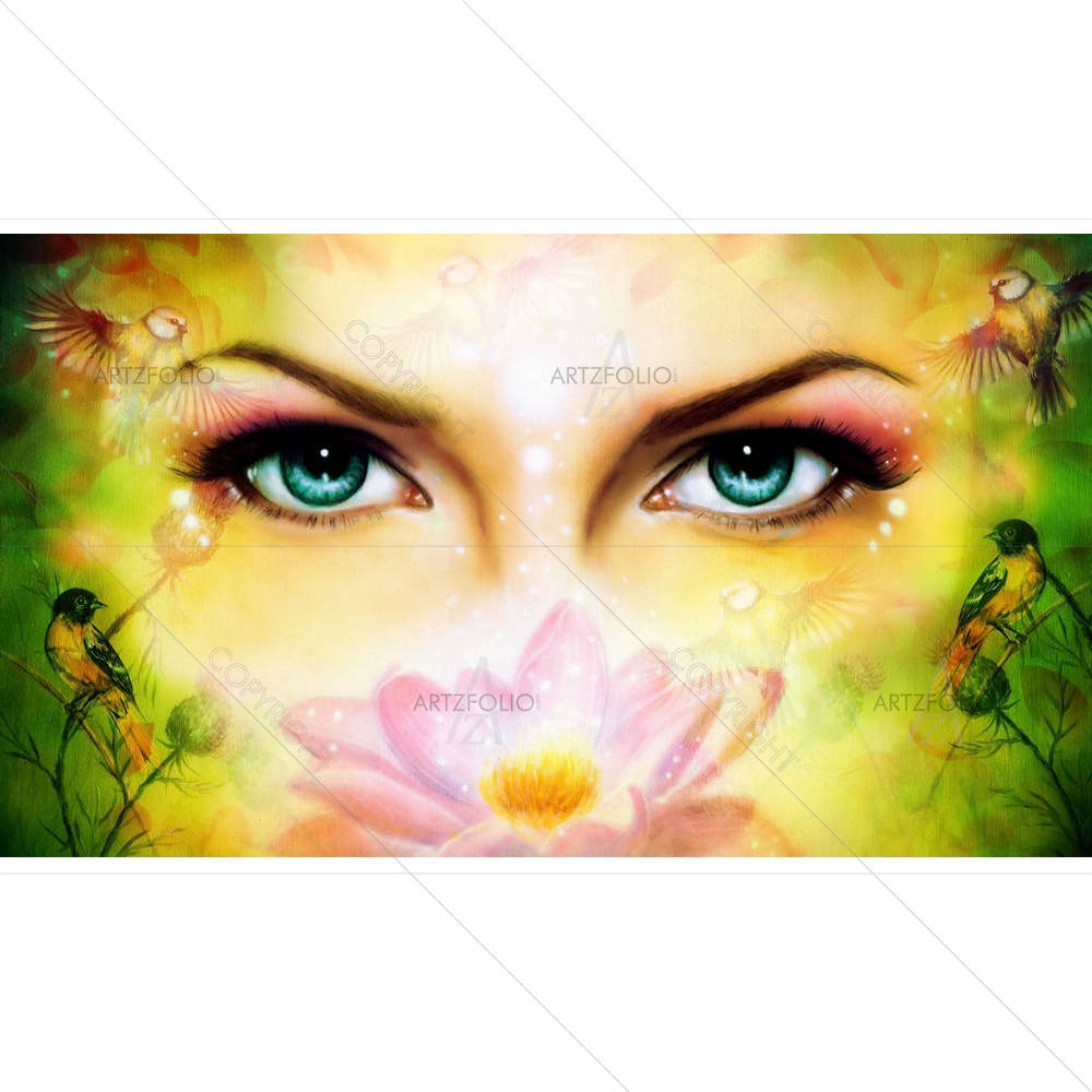 Blue Women Eyes — custom-size art design 5004378