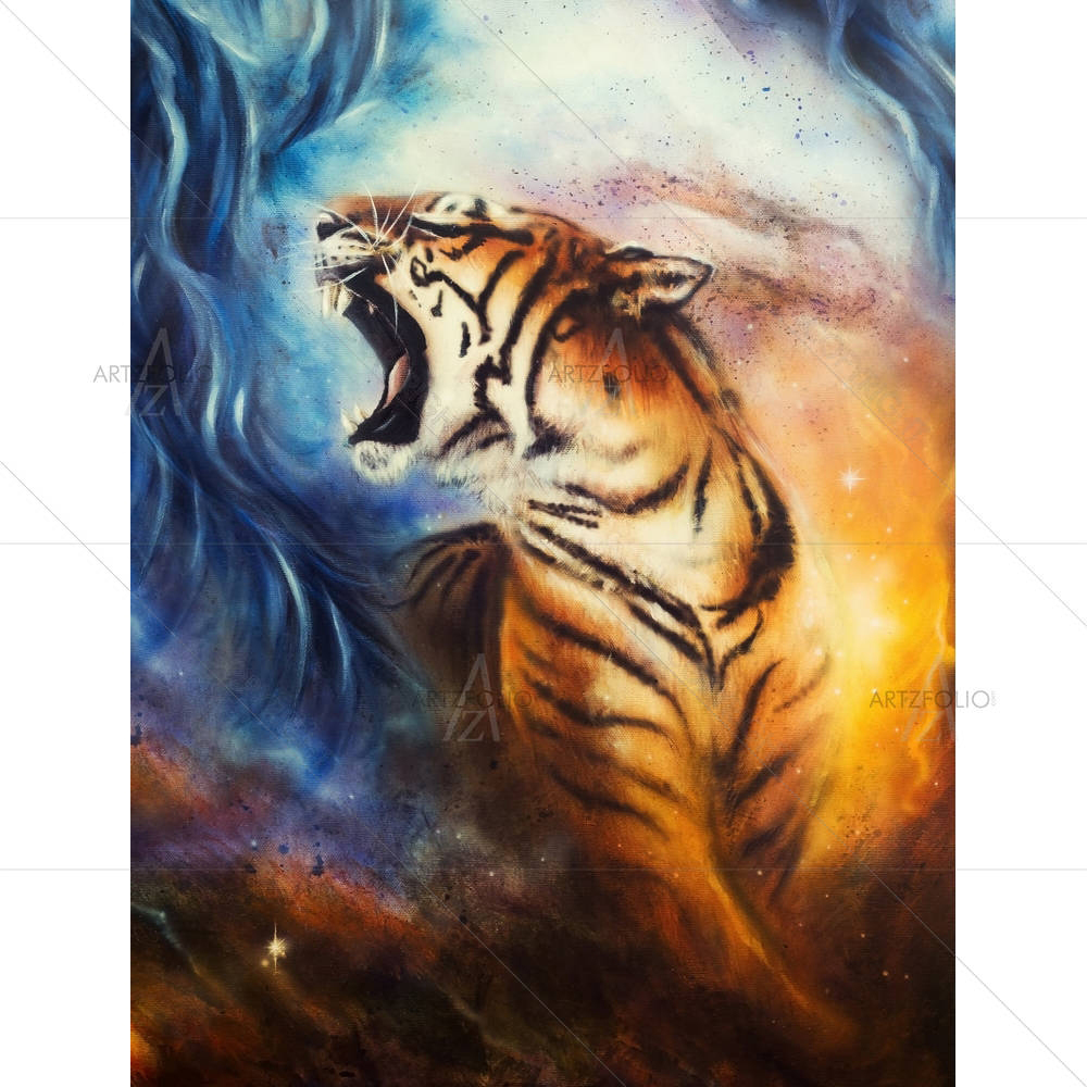 Roaring Tiger — Abstract custom art by ArtzFolio