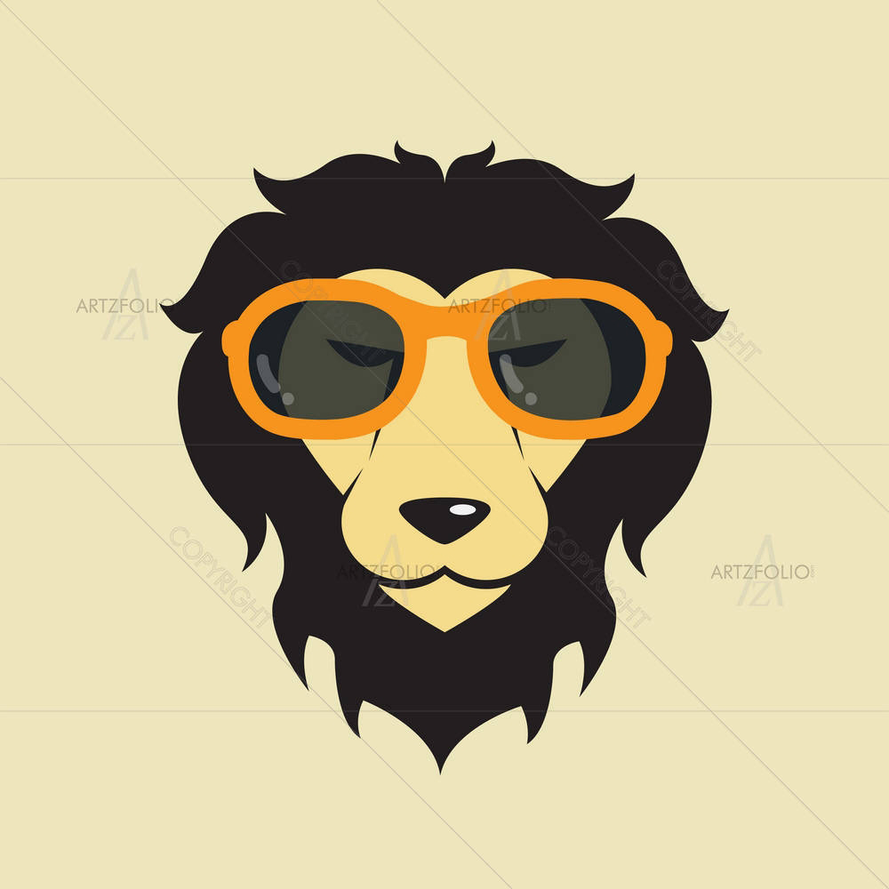 Lion Wearing Glasses — African custom art by ArtzFolio