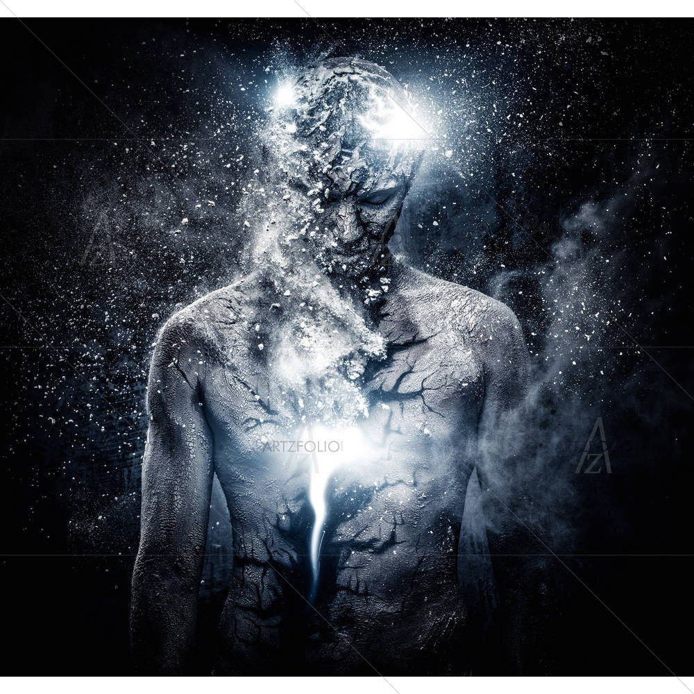 Man With Conceptual Spiritual Body Art D2 — Devotional custom art by ArtzFolio