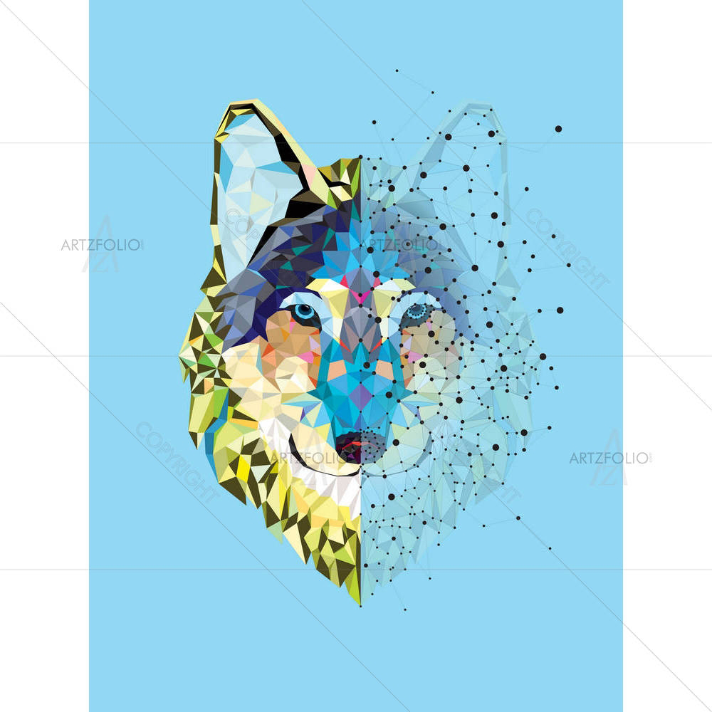 Wolf Head In Geometric Pattern — custom-size art design 5004403