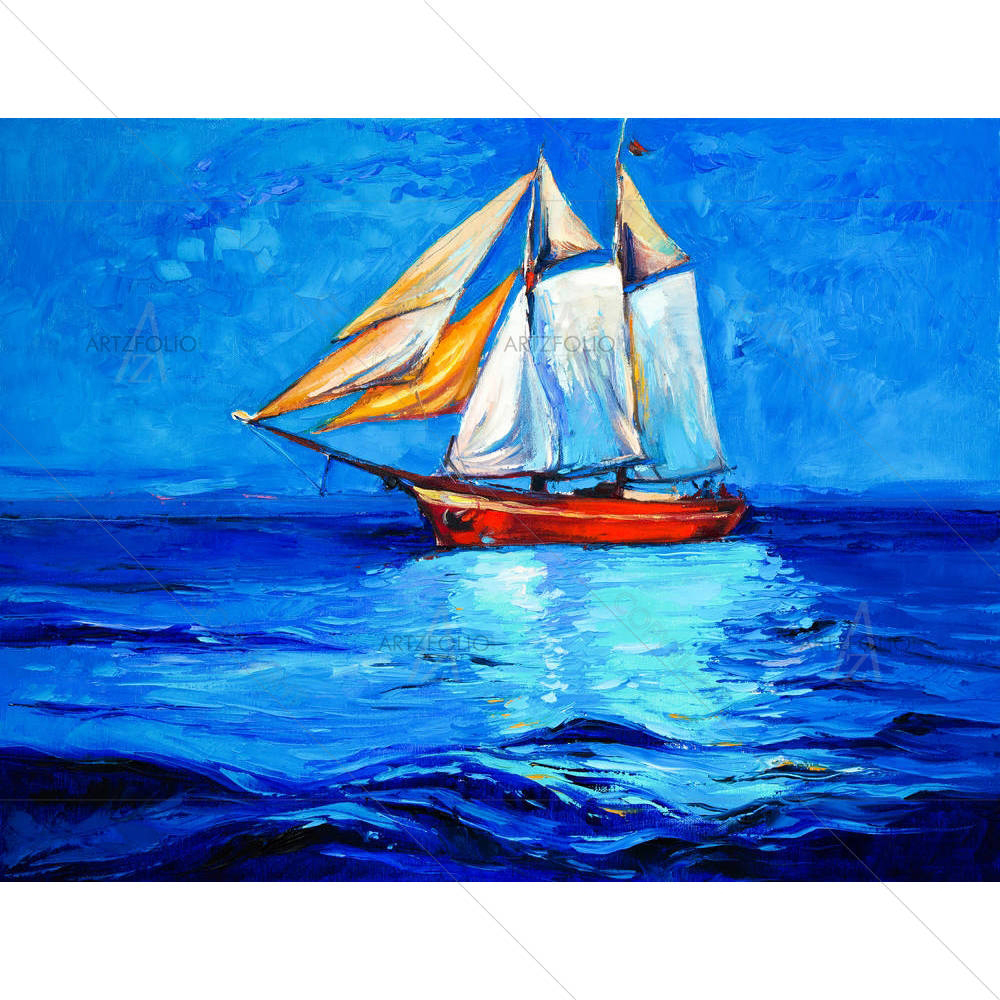 Artwork Of Sail Ship & Sea — custom-size art design 5004414