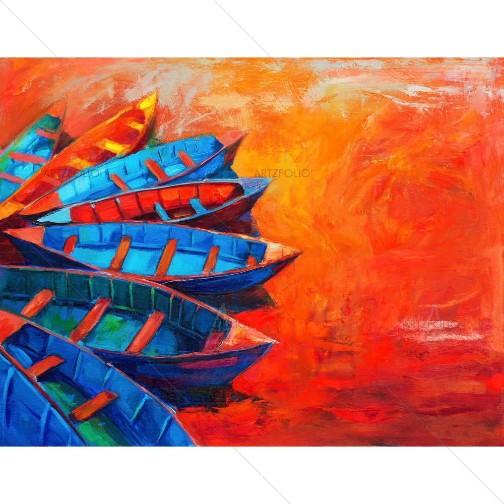 Boats & Jetty D10 — custom-size art design 5004421