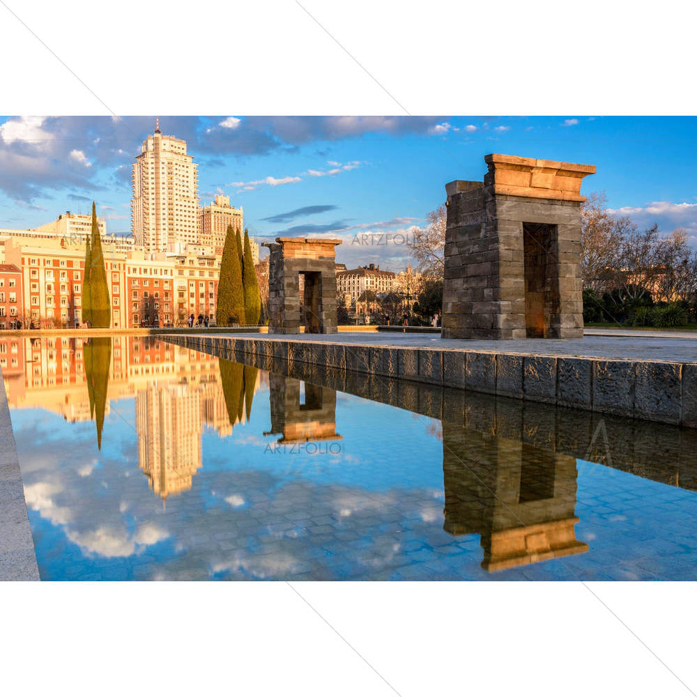 Temple Of Debod, Madrid, Spain — Fluid marble custom art by ArtzFolio