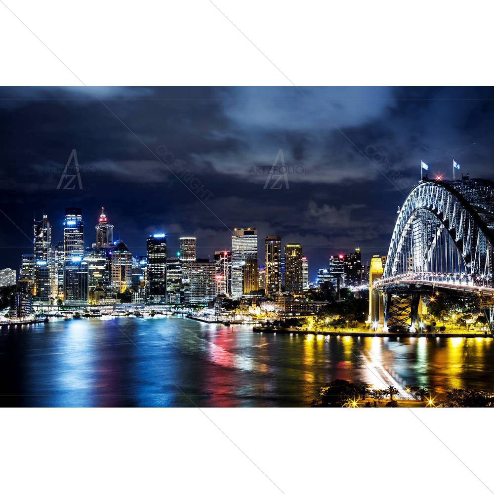 Sydney Harbor & Downtown Buildings, Australia — custom-size art design 5004424