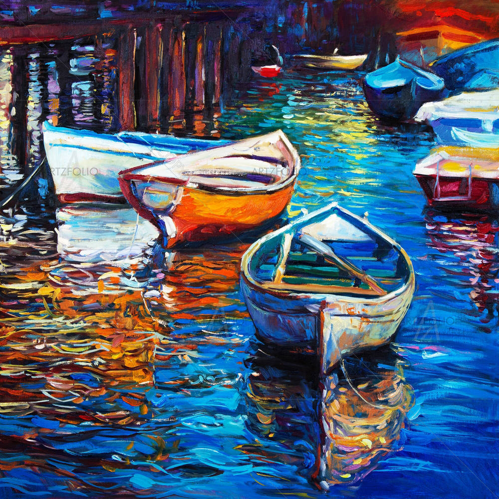 Boats & Jetty D11 — Abstract custom art by ArtzFolio