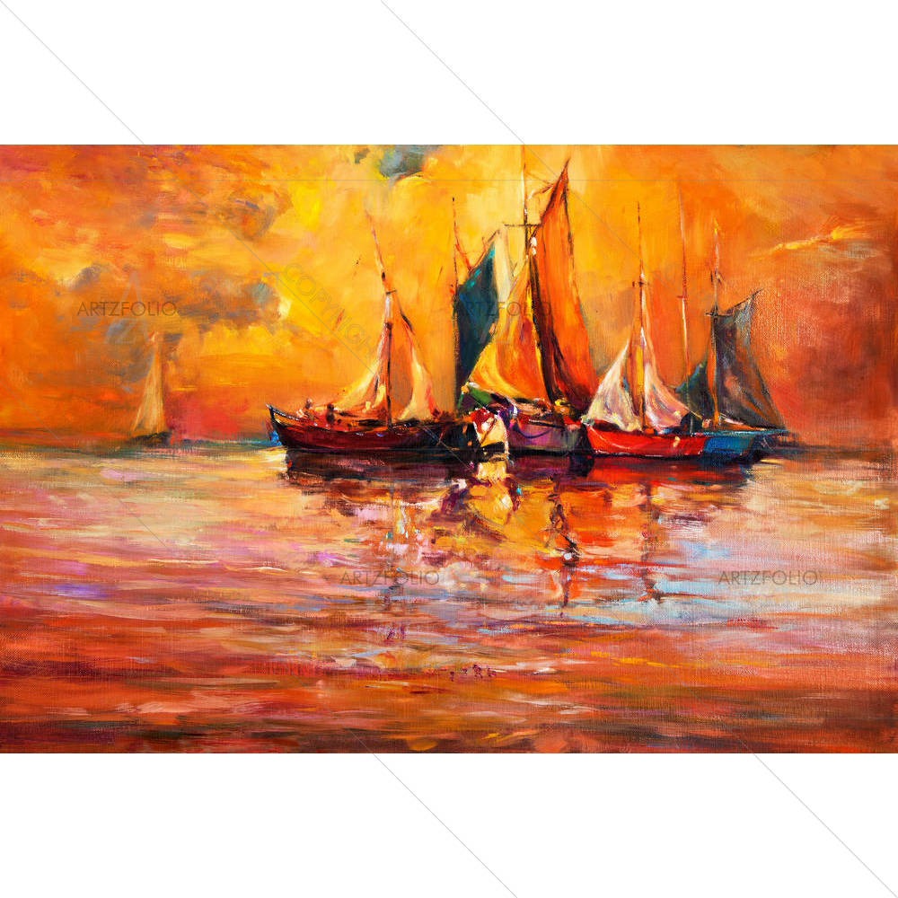 Boats & Sea D4 — custom-size art design 5004434
