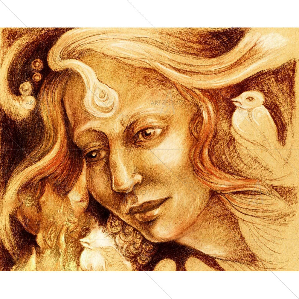 Fairy Woman Face — custom-size art design 5004465