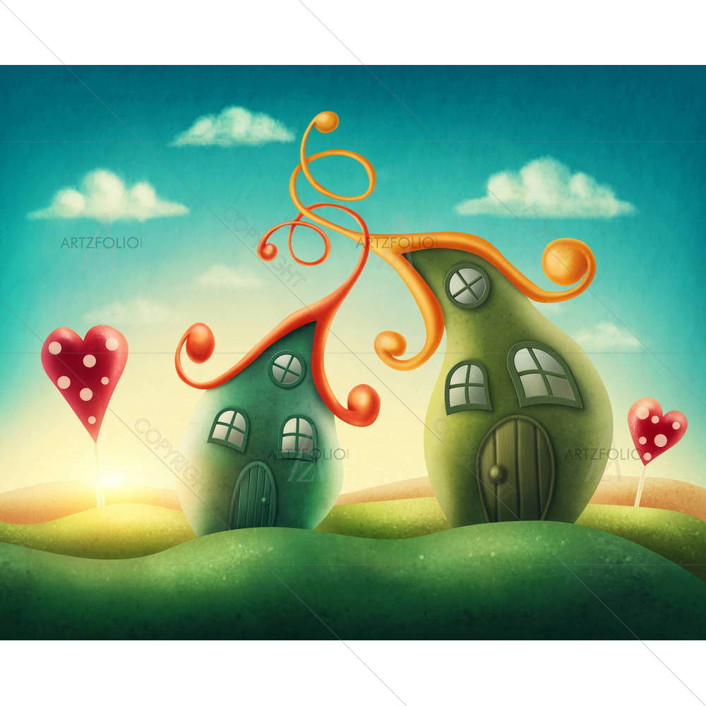 Fantasy Houses D2 — Botanical custom art by ArtzFolio