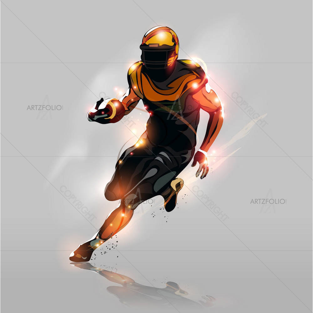 American Football Player — Abstract custom art by ArtzFolio