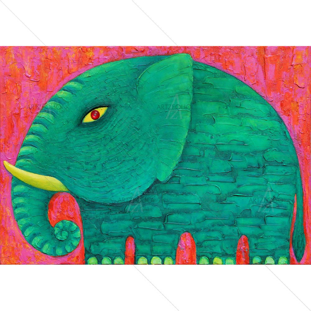 Green Elephant — custom-size art design 5004486