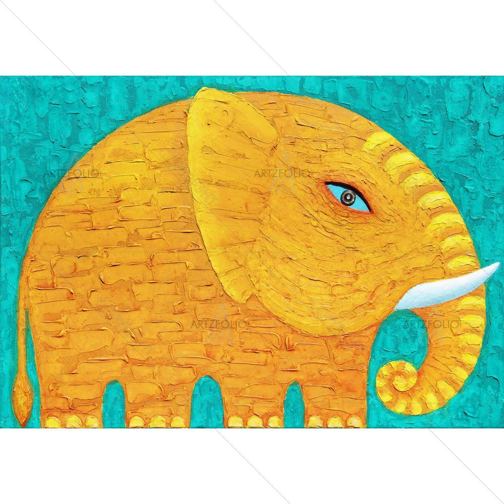 Yellow Elephant — Animals custom art by ArtzFolio