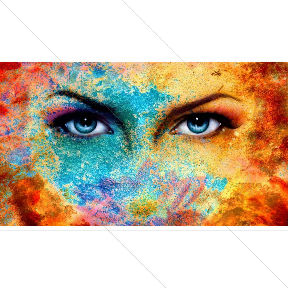 Blue Eyes Woman — Devotional custom art by ArtzFolio