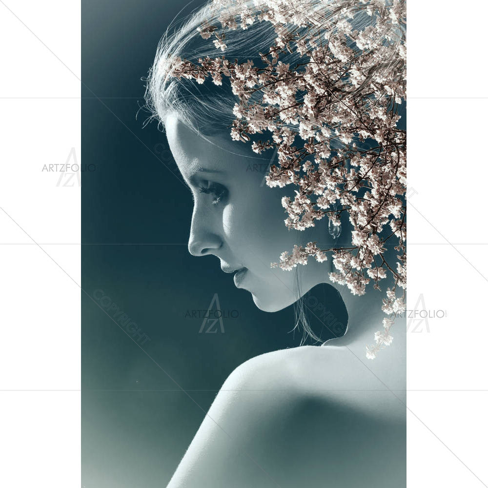 Woman With Blossom Tree — custom-size art design 5004522