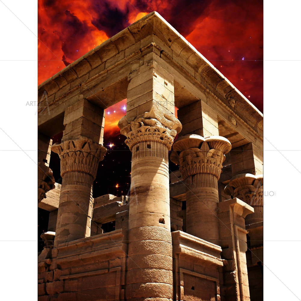 Trajan Kiosk At Agilkia Island & Nebula — custom-size art design 5004543