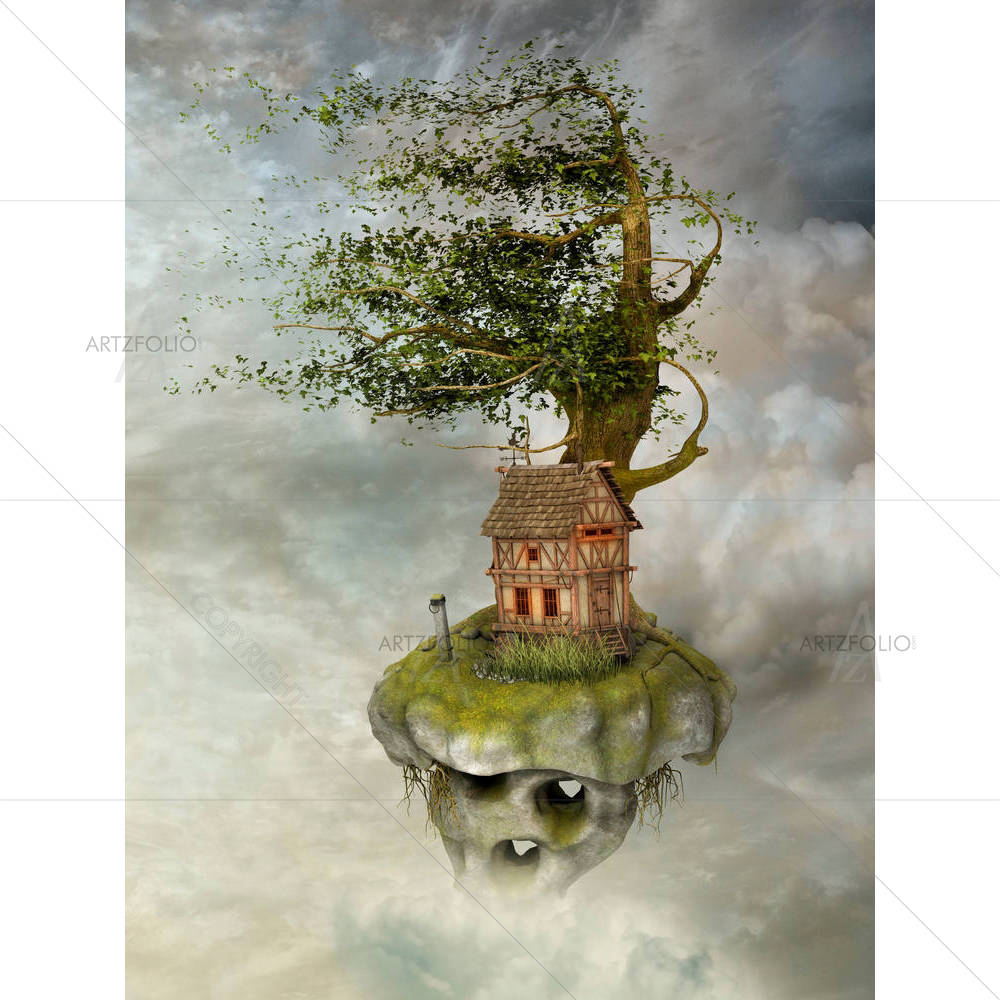 Floating Island With Wind — custom-size art design 5004552