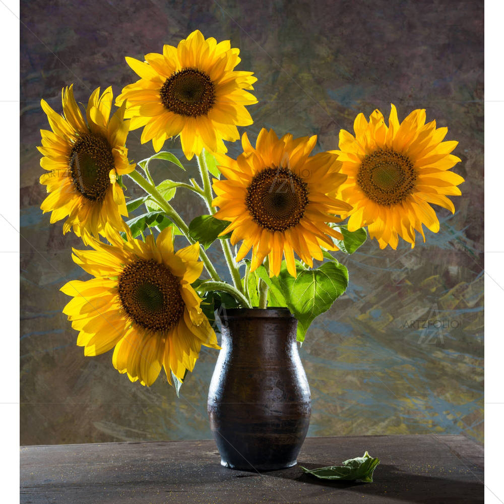 Sunflowers In A Vase — Botanical custom art by ArtzFolio