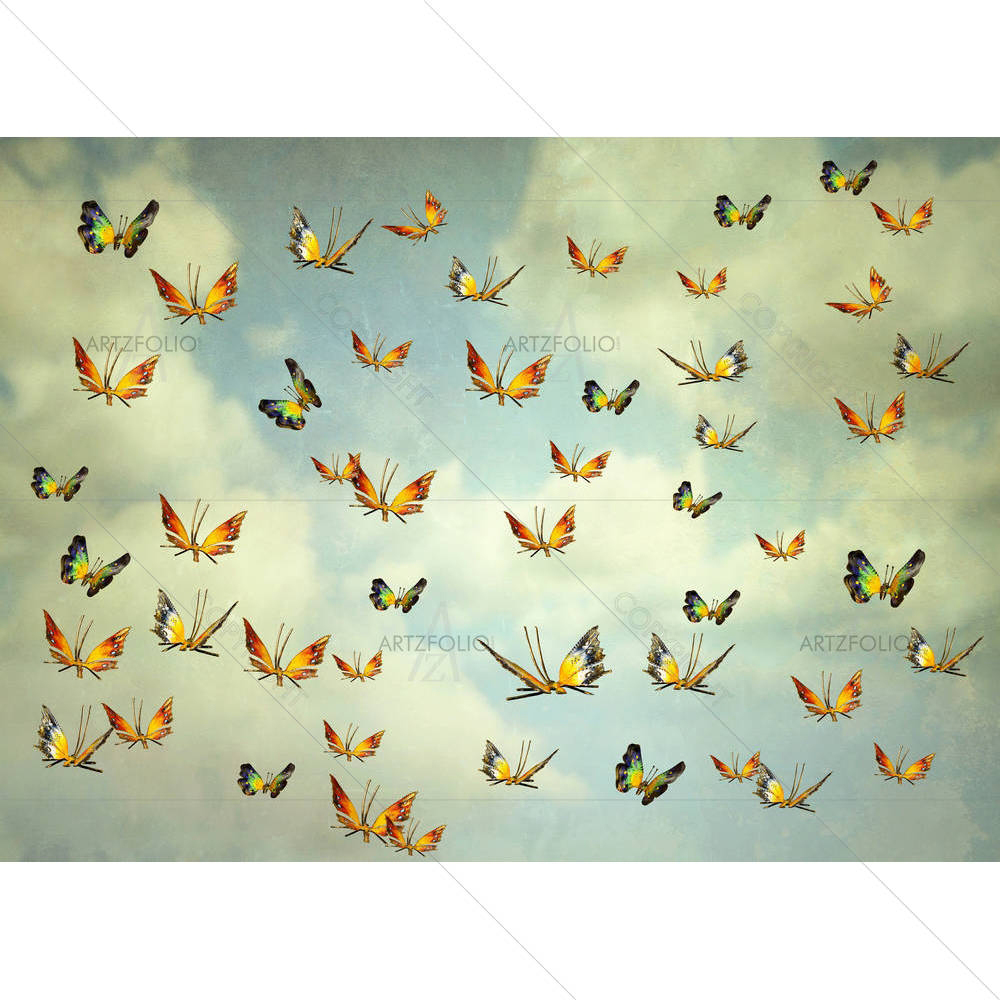 Colorful Butterflies D2 — custom-size art design 5004600