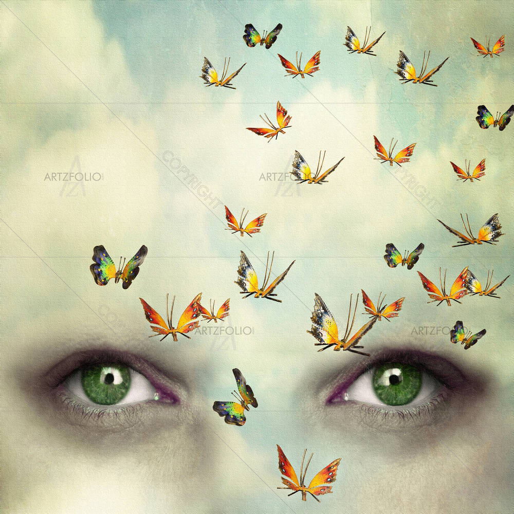 Two Eyes with Sky — Nature custom art by ArtzFolio