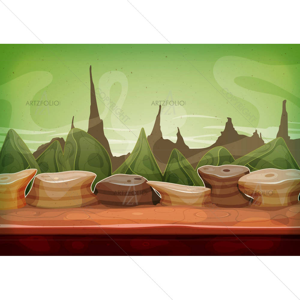Alien Planet Landscape D1 — custom-size art design 5004610