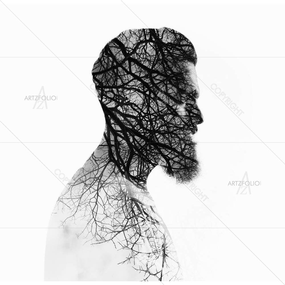 Bearded Guy & Tree — custom-size art design 5004645