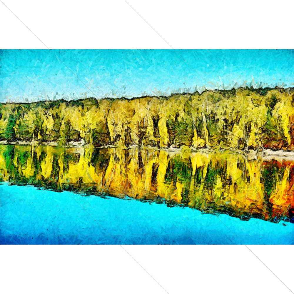 Colorful Autumn Landscape — Botanical custom art by ArtzFolio