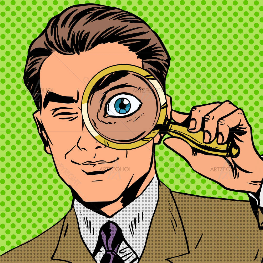 Detective Man Pop Art — Ancient custom art by ArtzFolio