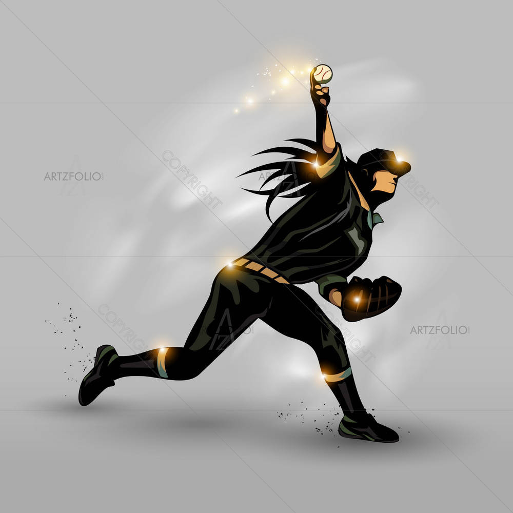 Baseball Player Pitching Drills — custom-size art design 5004665