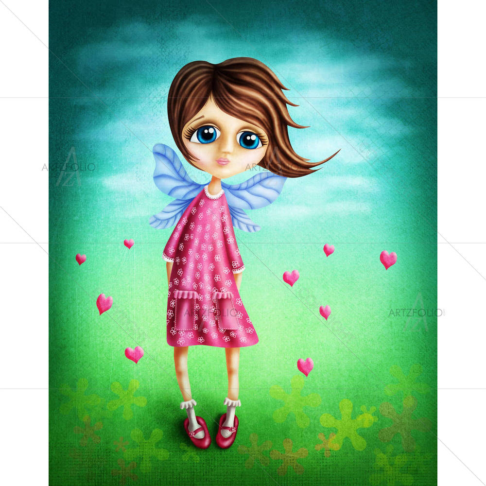 Little Fairy Girl With Wings — custom-size art design 5004670