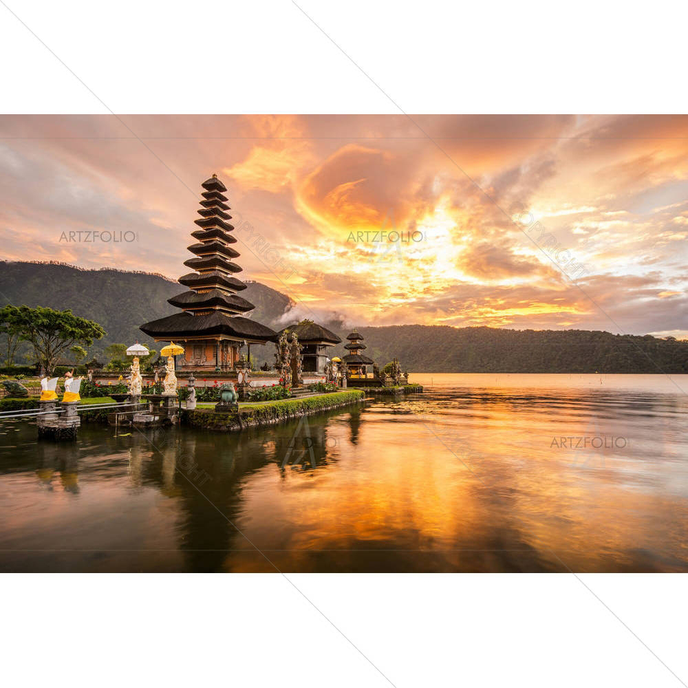 Pura Ulun Danu Bratan Hindu Temple Bali Indonesia — custom-size art design 5004671