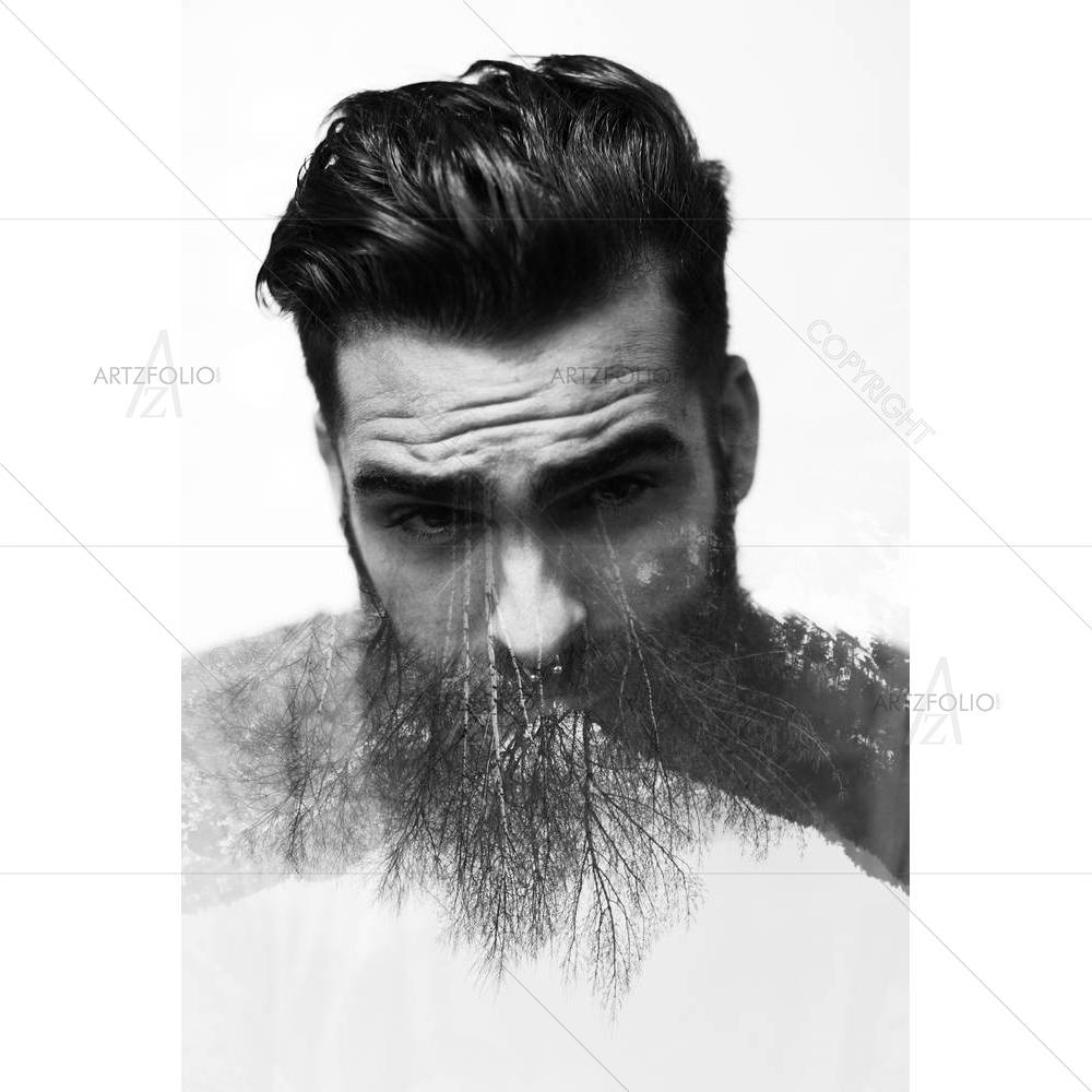 Bearded Guy & Landscape — custom-size art design 5004678