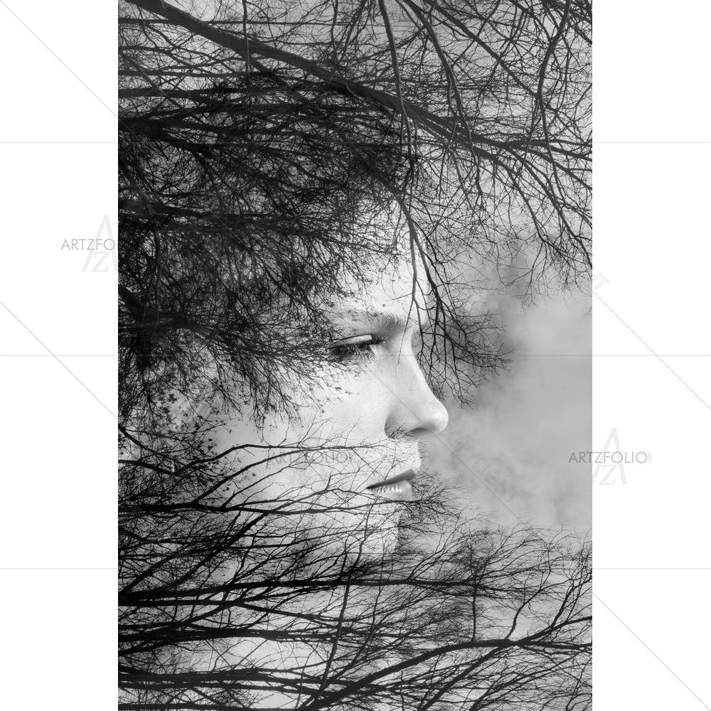 Portrait Of Young Woman D2 — Abstract custom art by ArtzFolio
