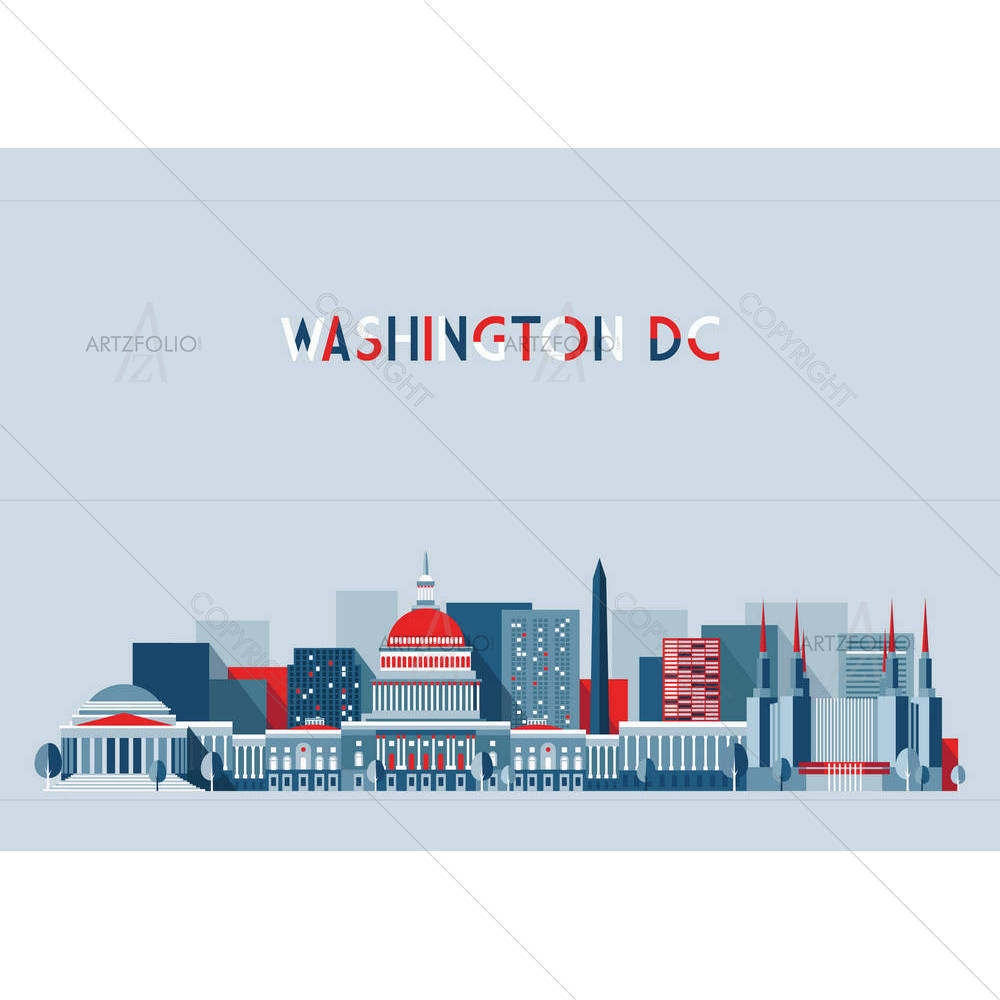 Washington Skyline City Skyscraper, USA — custom-size art design 5004728