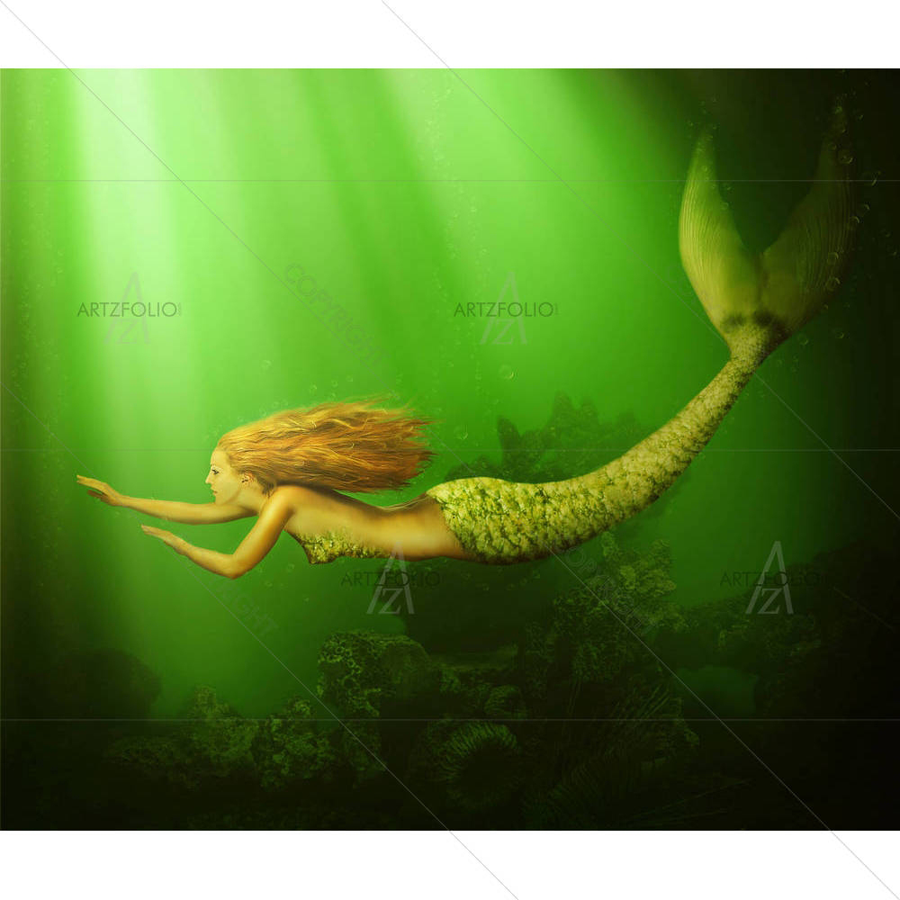 Mermaid With Fish Tail D4 — Devotional custom art by ArtzFolio