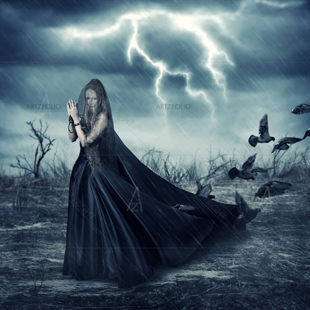 Woman In Black — custom-size art design 5004735