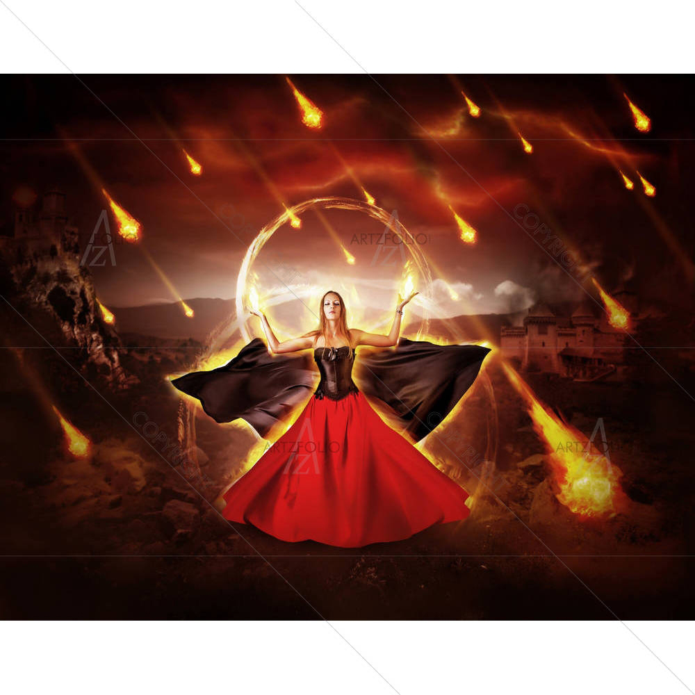 Woman With Fire — custom-size art design 5004736