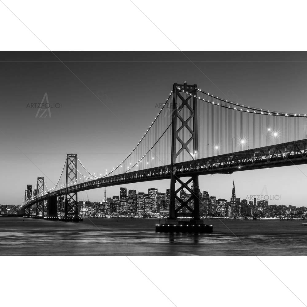 San Francisco Skyline & Bay Bridge, California USA — Landscapes custom art by ArtzFolio