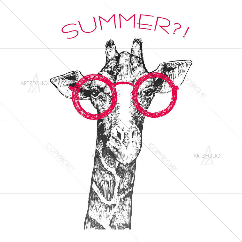 Giraffe Hipster — African custom art by ArtzFolio