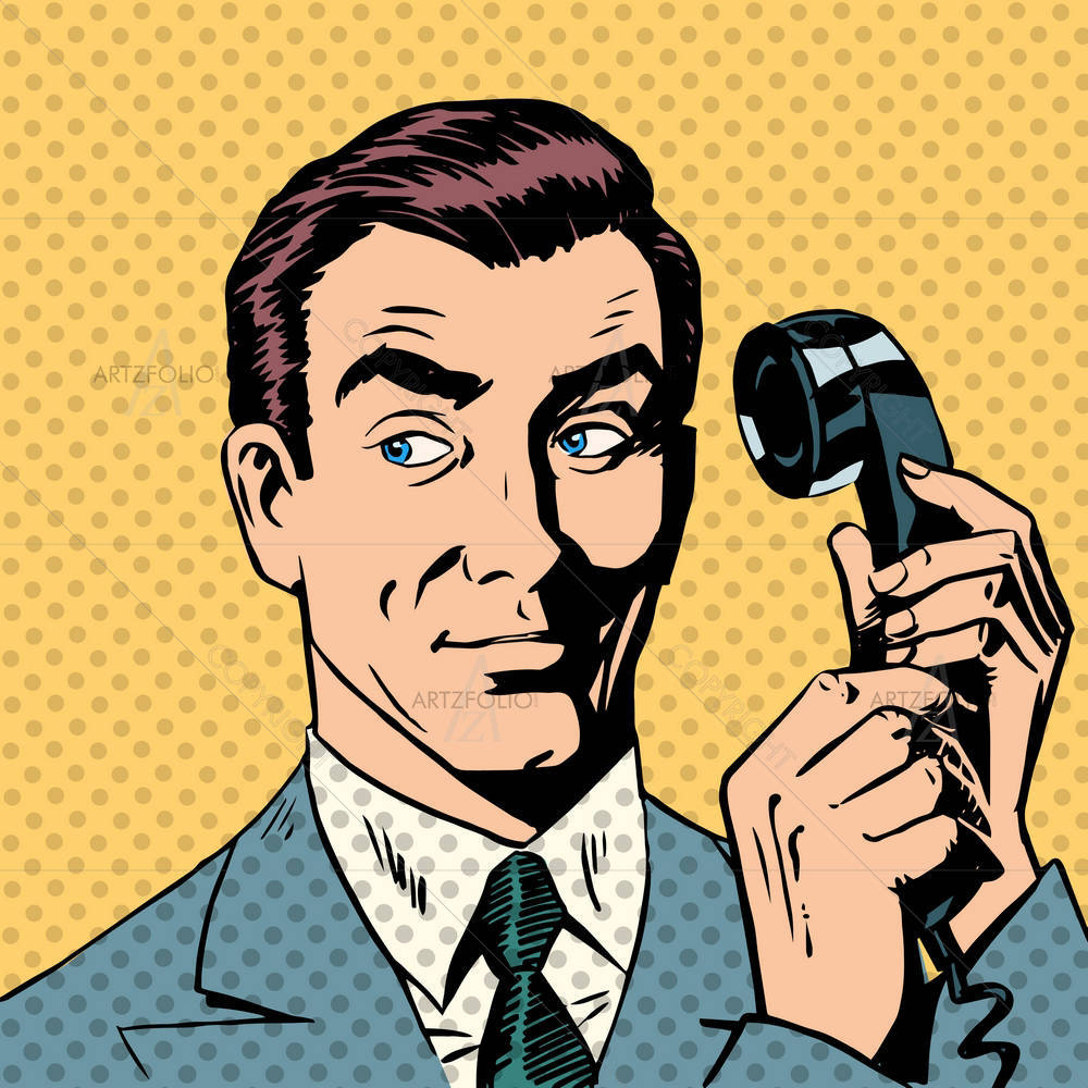 Businessman On The Phone — custom-size art design 5004750