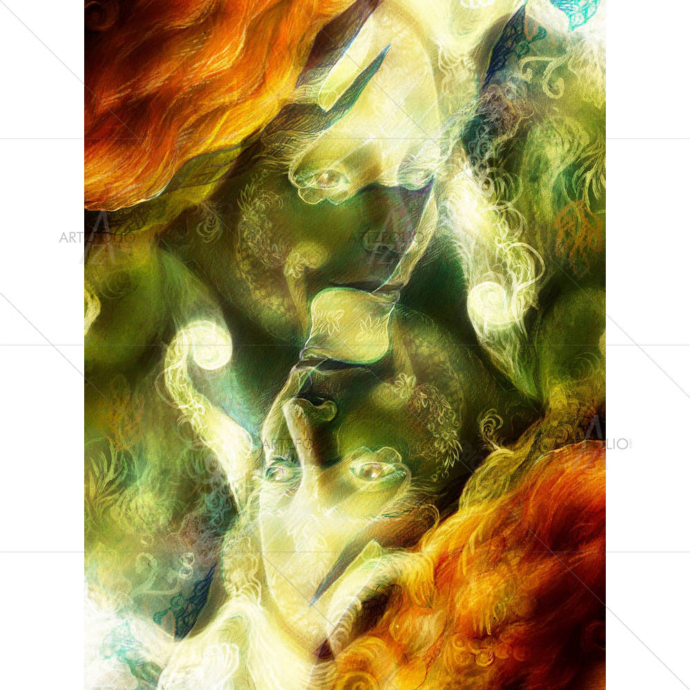 Elven Fairy Woman Creature & Energy Lights — Devotional custom art by ArtzFolio