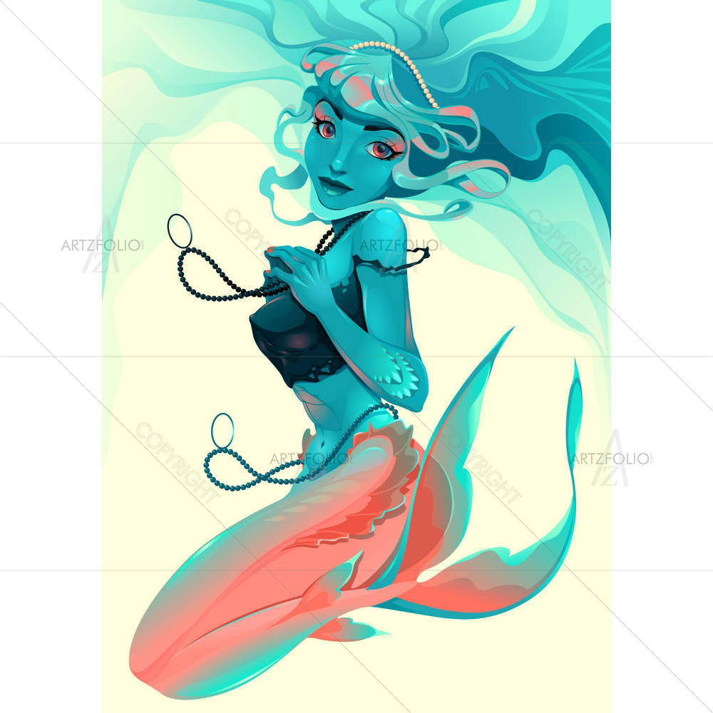 Portrait Of A Mermaid — custom-size art design 5004769