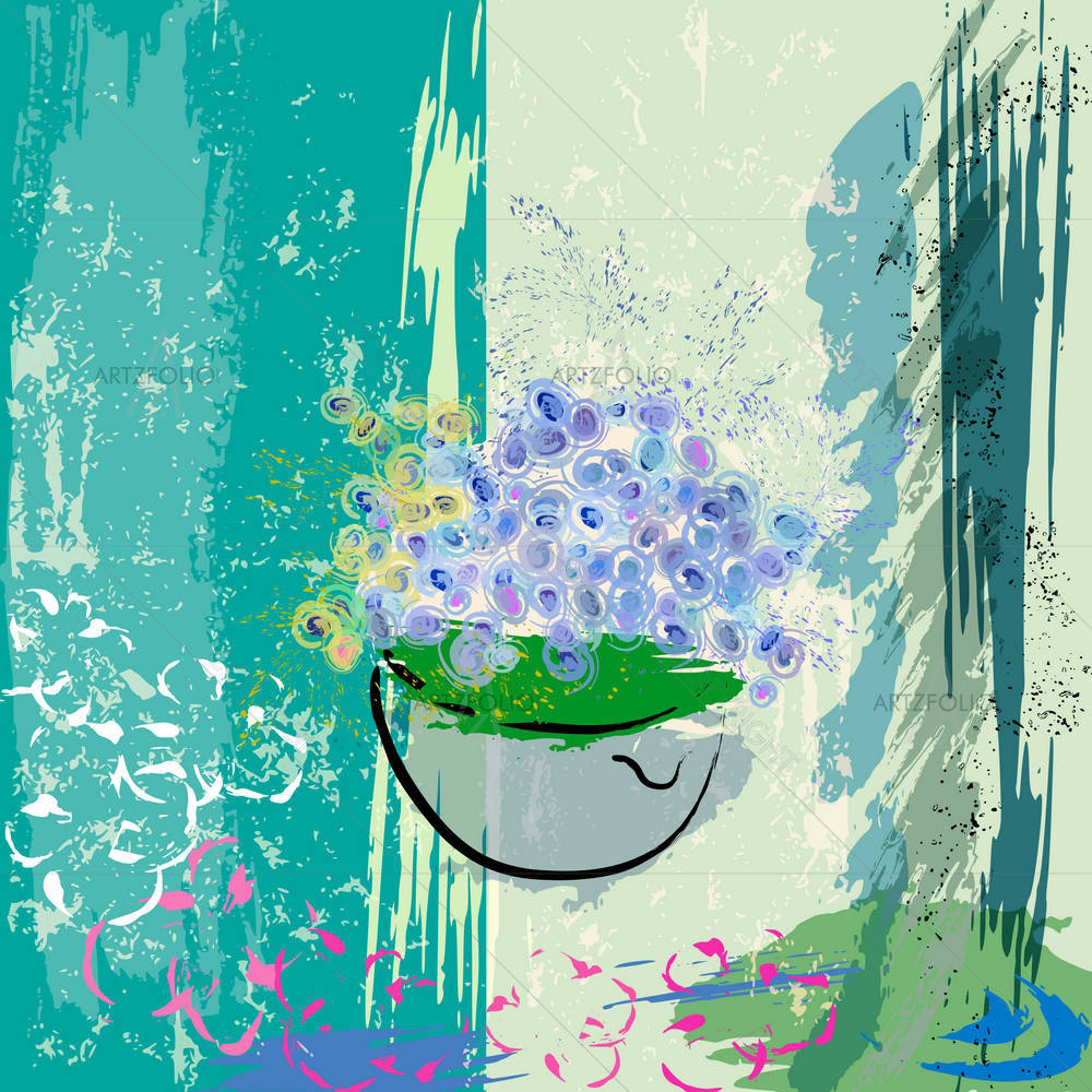 Abstract Artwork D207 — Botanical custom art by ArtzFolio