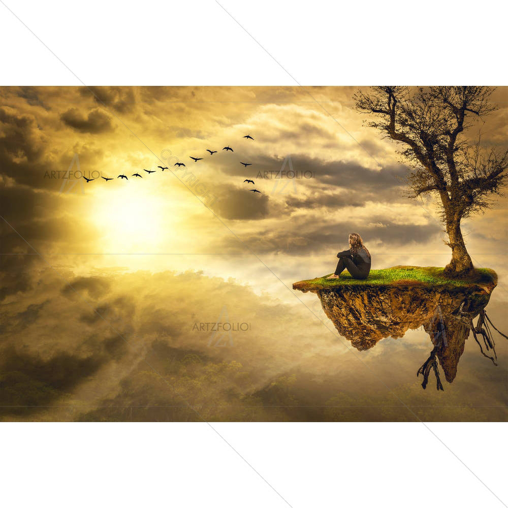 Meditation Alone — custom-size art design 5004786