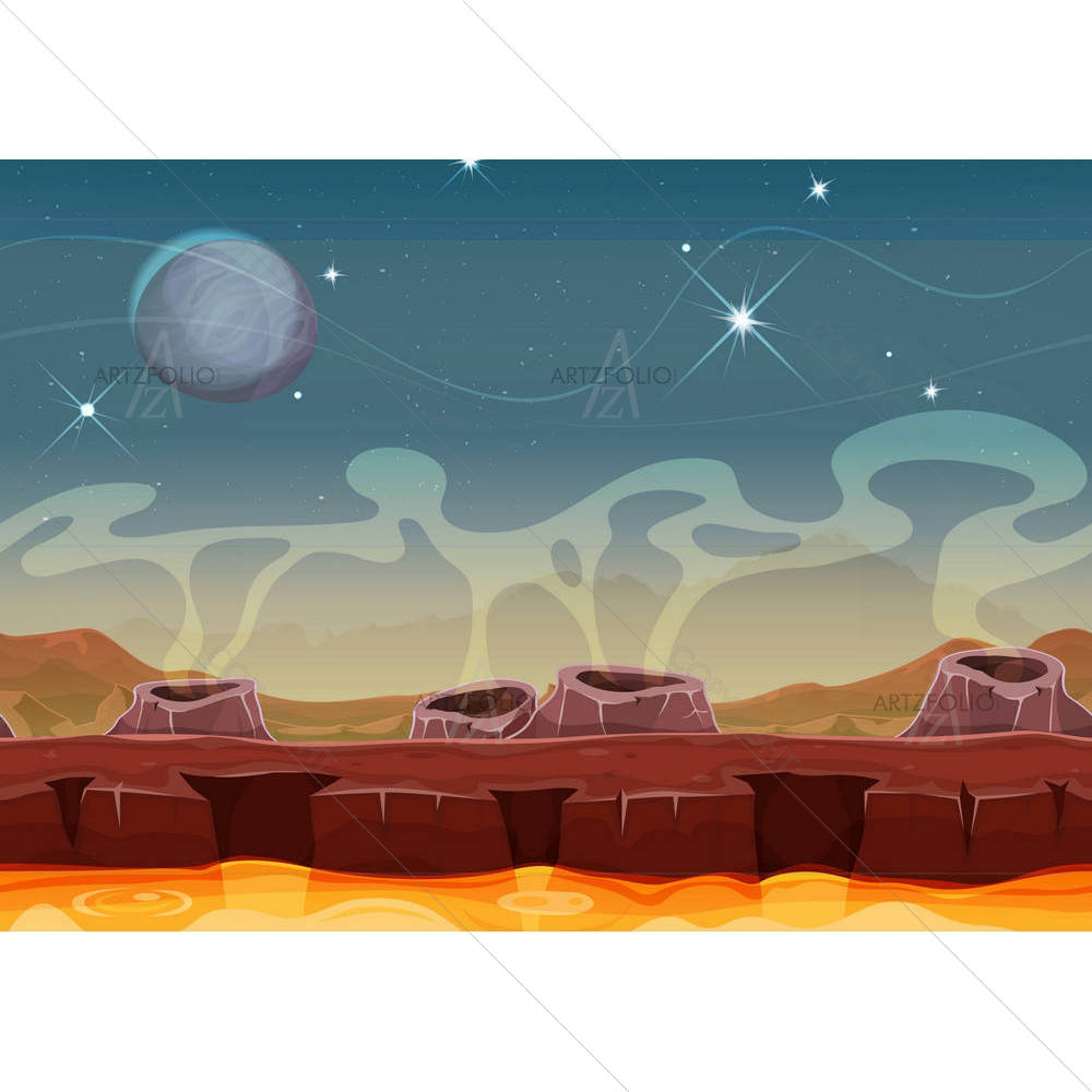 Alien Planet Landscape D2 — Fluid marble custom art by ArtzFolio
