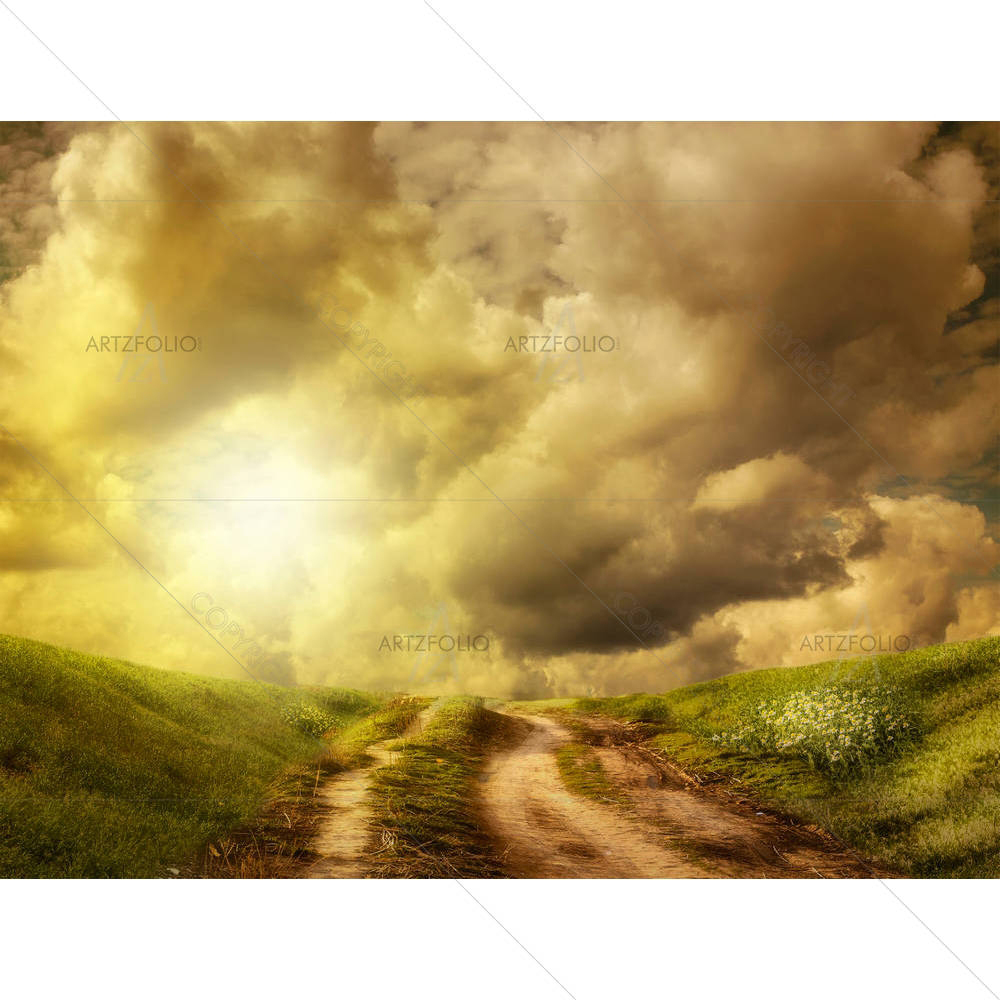 Road To The Hill In The Clouds D1 — custom-size art design 5004798