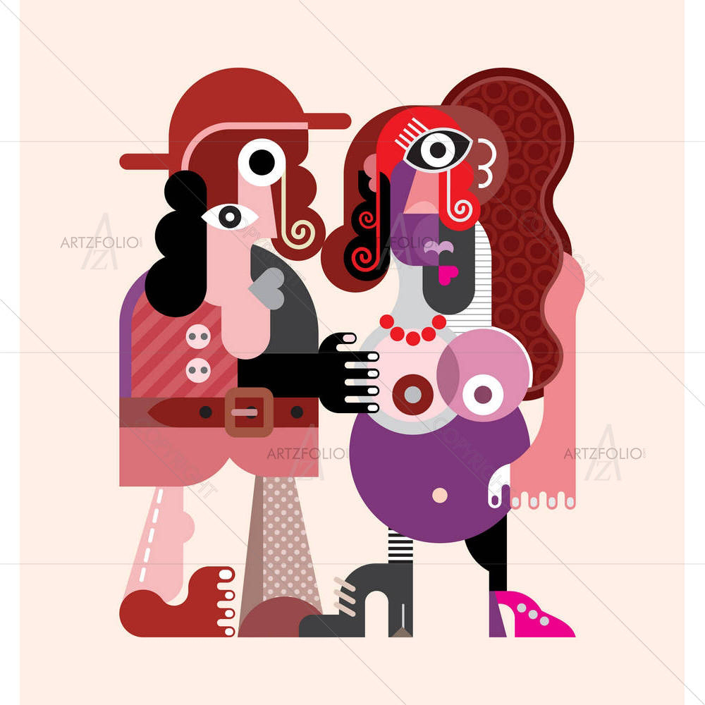 Man Dancing With A Pregnant Woman — custom-size art design 5004815
