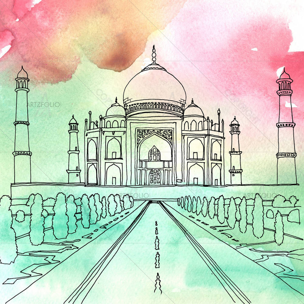 Taj Mahal Agra India D4 — Devotional custom art by ArtzFolio